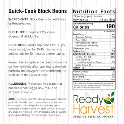Black Beans Quick-Cook Emergency Preparedness