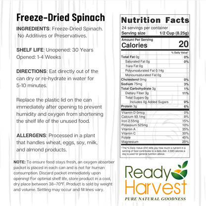 Spinach Freeze-Dried